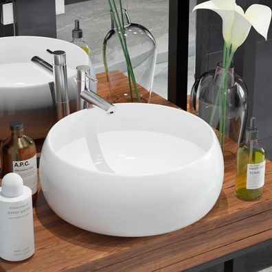 Waschbecken | Rund | Keramik | Waschtisch | Aufbau | Handwaschbecken | glasiert