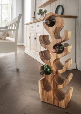 Weinregal für 10 Flaschen aus Suarholz 23 x 80 x 17 cm