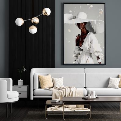 Feminine Kunst mit eleganter sexy Frau, Wandbild Poster, Leinwand oder Acrylglas Nr22