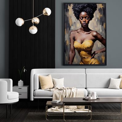 Feminine Kunst mit eleganter sexy Frau, Wandbild Poster, Leinwand oder Acrylglas Nr34
