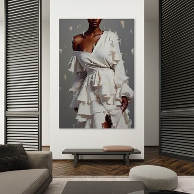Feminine Kunst mit eleganter sexy Frau, Wandbild Poster, Leinwand oder Acrylglas Nr35
