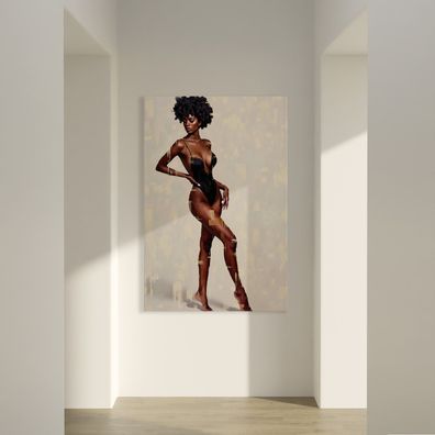 Feminine Kunst mit eleganter sexy Frau, Wandbild Poster, Leinwand oder Acrylglas Nr51