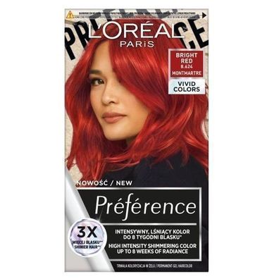 L'Oreal Paris Praeferenz Permanente Haarfarbe 8.624 Strahlendes Rot - 60ml