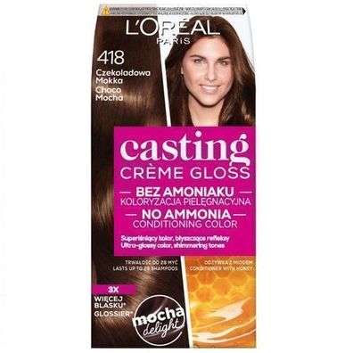 L'Oreal Paris Casting Creme Gloss Haarfarbe 418 Schokoladenmokka, 1 Stk