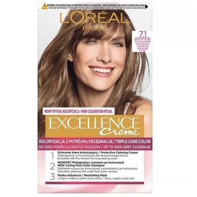 L'Oreal Paris Excellence Haarfarbe 7.1 Aschblond