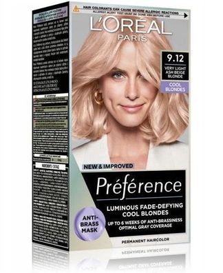 L'Oreal Paris Preference Kuehles Blond Haarfarbe 9.12 Sibirien