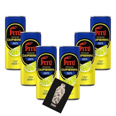 PITU Caipirinha 0,0% Vol - Alkoholfreier Cocktail - 6 x 330 ml Dose- inkl. Pfand EINW