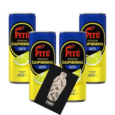 Pitu Caipirinha 0,0% Vol - Alkoholfreier Cocktail - 4 x 330ml Dose - inkl. Pfand EINW