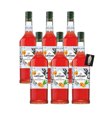 Giffard 6er-Set Blutorange Sirup Blood Orange Syrup Sirop Orange Sanguine 6x1L