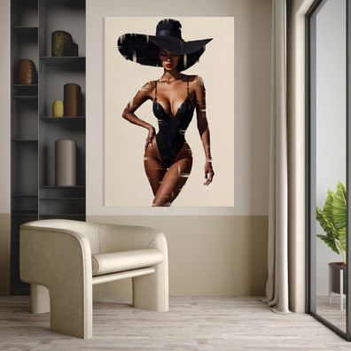 Feminine Kunst mit eleganter sexy Frau, Wandbild Poster, Leinwand oder Acrylglas Nr58