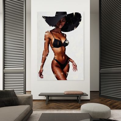 Feminine Kunst mit eleganter sexy Frau, Wandbild Poster, Leinwand oder Acrylglas Nr61