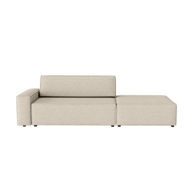 FEDVE Lummo Si Ecksofa mit Schlafcouch, Stauraum und abnehmbarem Pouf