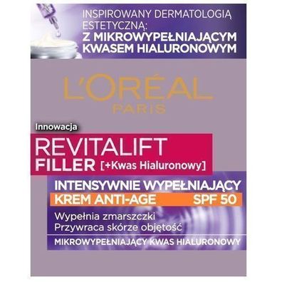 L'Oreal Paris Revitalift Filler Anti-Aging Gesichtscreme SPF50, intensiv aufpols