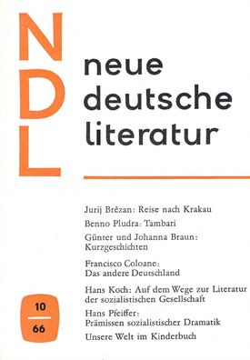 Neue Deutsche Literatur ndl 10-1966 Aufbau Verlag