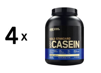 4 x Optimum Nutrition 100% Casein Gold Standard (1818g) Creamy Vanilla