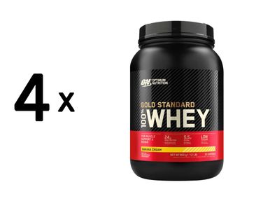 4 x Optimum Nutrition 100% Whey Gold Standard (2lbs) Banana Cream