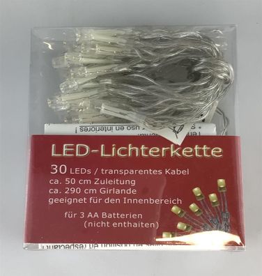 Lichterkette LED Batterie 30er 30 er klar