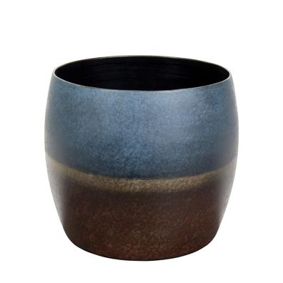 Lambert Quing Gefäß Eisen klein bronze/grün Patina H 20 cm Ø 18 cm 41010