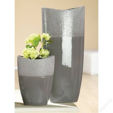 Gilde Keramik Ovalvase Crackle Höhe 35 cm