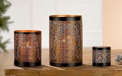 Gilde Metall Zylinder-Windlicht Eisen 69353