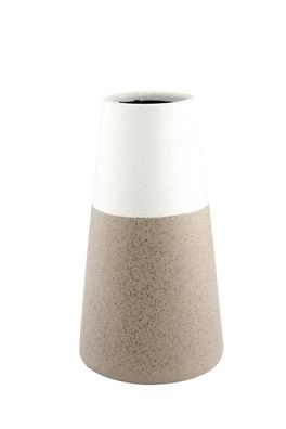Gilde konische Vase "Taglio" creme/braun L= 8,5 cm B= 13,0 cm H= 24,5 cm 31554