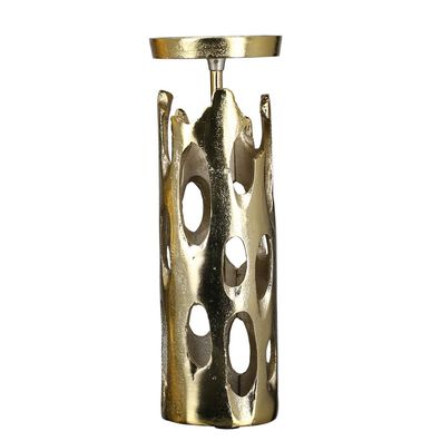 Casablanca Leuchter "Apollon" Aluminium . goldfarben für Stumpenkerze (Ø 9 cm) H: