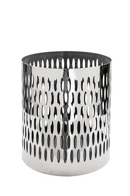 Fink Palmina, Windlicht, Eisen, vernickelt , glatt, silberfarben, H. 32 cm, D. 28