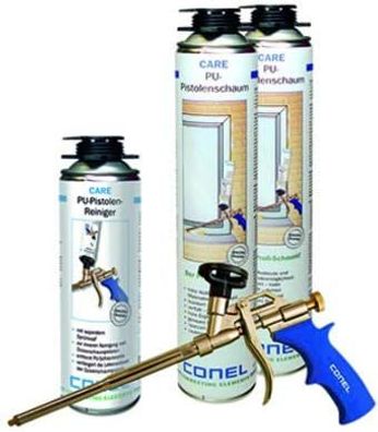 CARE PU-Pistolen-Schaum Einsteigerset B2 1xPU-Pistole, 1xReiniger, 2xSchaum