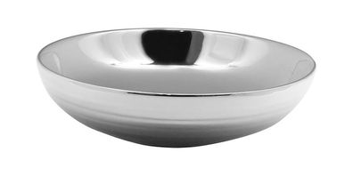 Gilde Schale "Mirage" platin Länge 25,5 cm Breite 25,5 cm Höhe 7,5 cm 43611