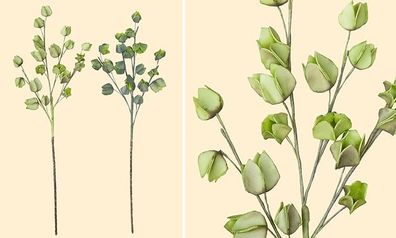 Gilde Deko Physalis-Zweig hellgrün + dunkelgrün cm cm H= 90cm cm