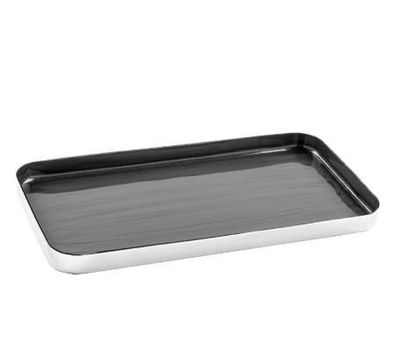 Fink DIPA, Tablett, Emaille, grau, L. 25 cm, B. 13 cm, H. 2 cm Höhe: 2.00 cm Breit