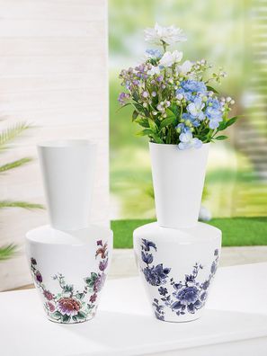 Gilde Metall Vase "DelftArt" VE 2 so 69478