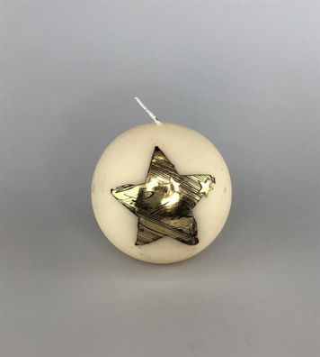 Formano Kugelkerze Stern 10cm creme gold leicht beschädigt
