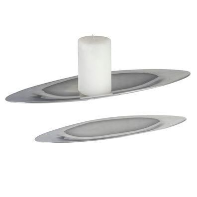 Casablanca Schale Plato Aluminium poliert L.85cm Höhe: 5.50 cm Breite: 85 cm