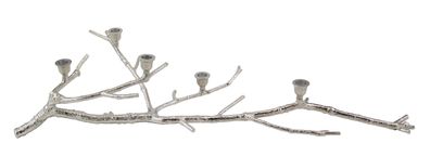 Kaheku Kerzenhalter Isla Aluminium vernickelt 71x35 cm x 17 cm Höhe für 5x Stabker