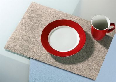 Filzuntersetzer Tischset Platzset rechteckig 45 x 30 cm Filz Untersetzer creme