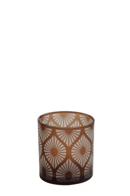 Fink CALANA, Teelichthalter, Glas, braun, H. 8 cm, D. 7 cm Höhe: 8.00 cm Durchmess
