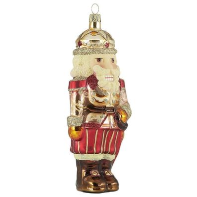 Rödentaler Christbaumschmuck Glas-Nussknacker rot-gold 16 cm R13-050901