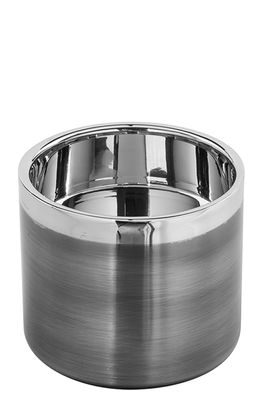 Fink VITO, Stumpenkerzenhalter, Edelstahl , glatt, antik grau, H. 8 cm, D. 10 cm