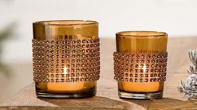 Gilde Glas Windlicht Brillante Glas 40527 Höhe 8 cm Breite 6,5 cm