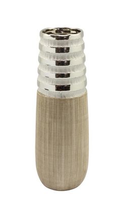 Gilde Kegelvase "Newtown" creme matt, silber glänzend L=10,5 cm B= 10,5 cm H