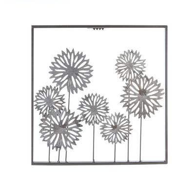 Casablanca Wanddeko Flowers Metall, raun/silb Höhe: 30 cm Breite: 30 cm 74744