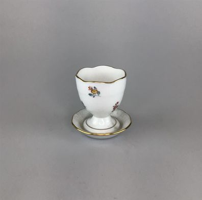 Herend Hvngary Eierbecher Porzellan weiß Goldrand H:6cm