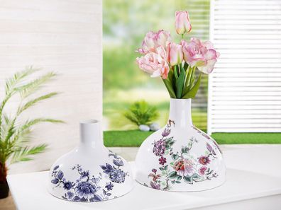 Gilde Metall Vase "DelftArt" VE 2 so 69476