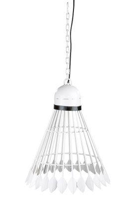 Gilde Hängelampe "Federball" Metall weiß 68067