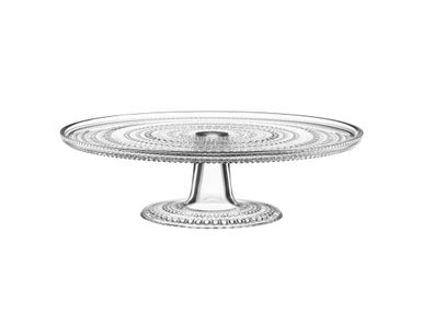 Iittala Kastehelmi Kuchenplatte mit Fuß - 315 mm - Klar