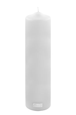 Fink CANDLE Stumpenk., metallic weiß, et. Höhe 30, Ø 8 123839