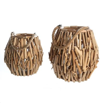 Casablanca Windlicht Carry Treibholz Höhe: 28 cm Ø 30 cm 71814