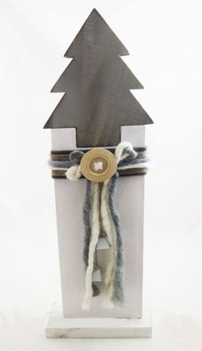 Formano Weihnachtsbaum Dekoständer 56 cm Holz grau-weis 524652