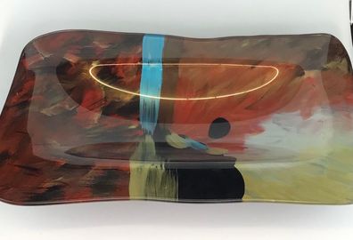 Gilde Glas Art Dekoschale bunt 30x50x8cm